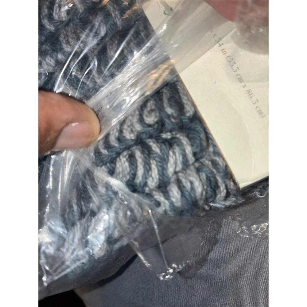 Casaluna Mélange Organic Bath Rug 100% Organic Cotton Blue Gray 21x34 New Home
